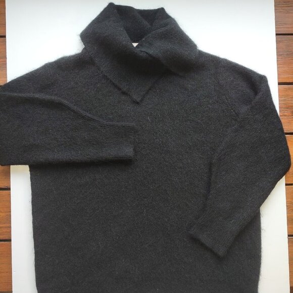 H&M Alpaca & Wool Cowl Neck Sweater Relaxed Fit Soft Knit Boho Indie Size Large - Picture 8 of 11